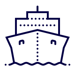 Blue boat icon